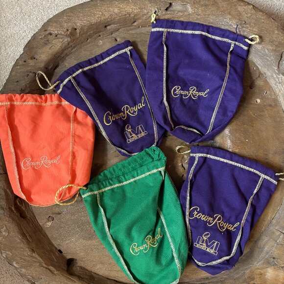 Crown Royal bags, lot of five (5), including two commemorating Super Bowl LVI - Picture 1 of 3